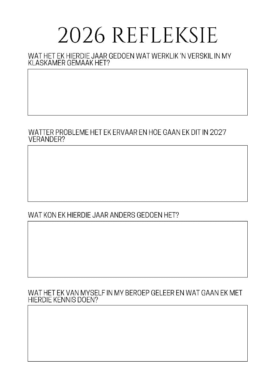 Juffrou Beplanners 2026 - A4 (Gr R tot 3)