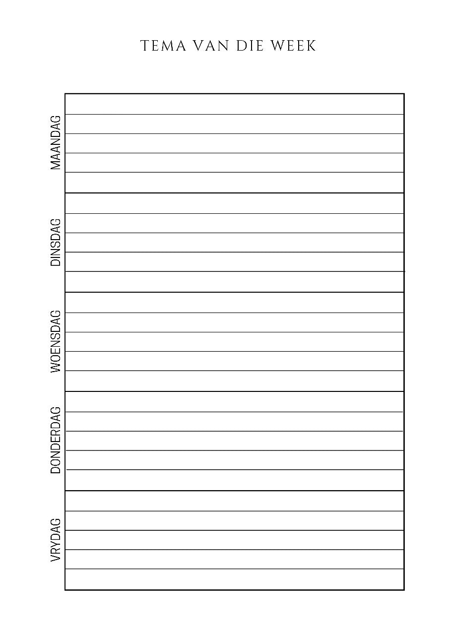 Daycare / Dagsorg Beplanners 2026 (Kleuterskool - Gr RR)