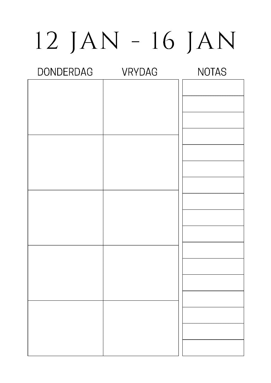 Juffrou Beplanners 2026 - A4 (Gr R tot 3)