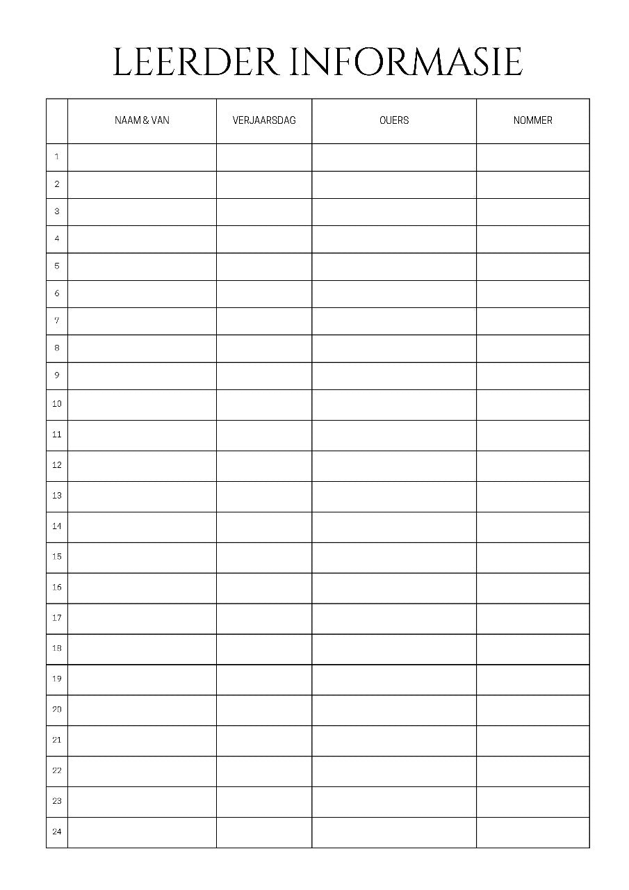 Juffrou Beplanners 2026 - A4 (Gr R tot 3)