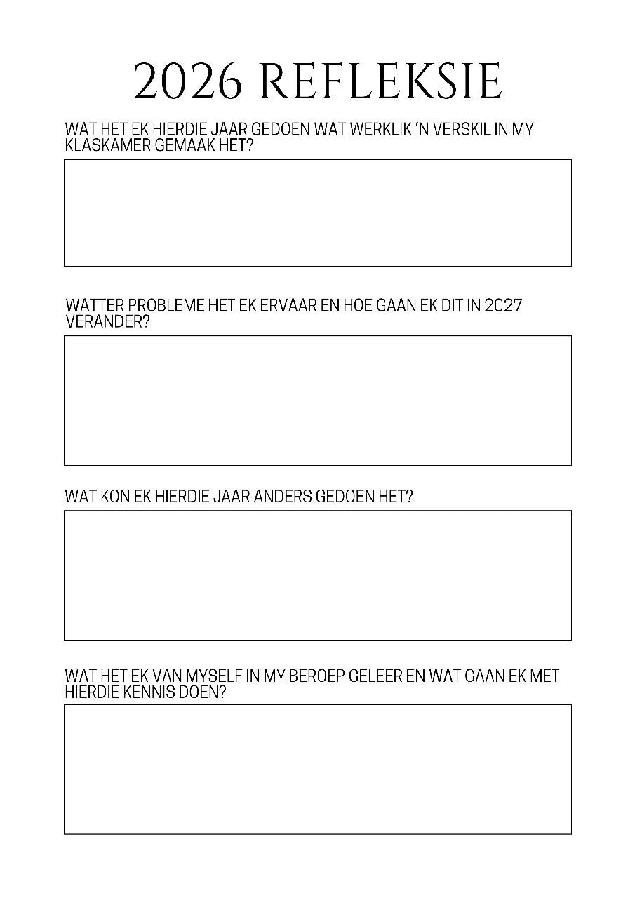 Daycare / Dagsorg Beplanners 2026 (Kleuterskool - Gr RR)