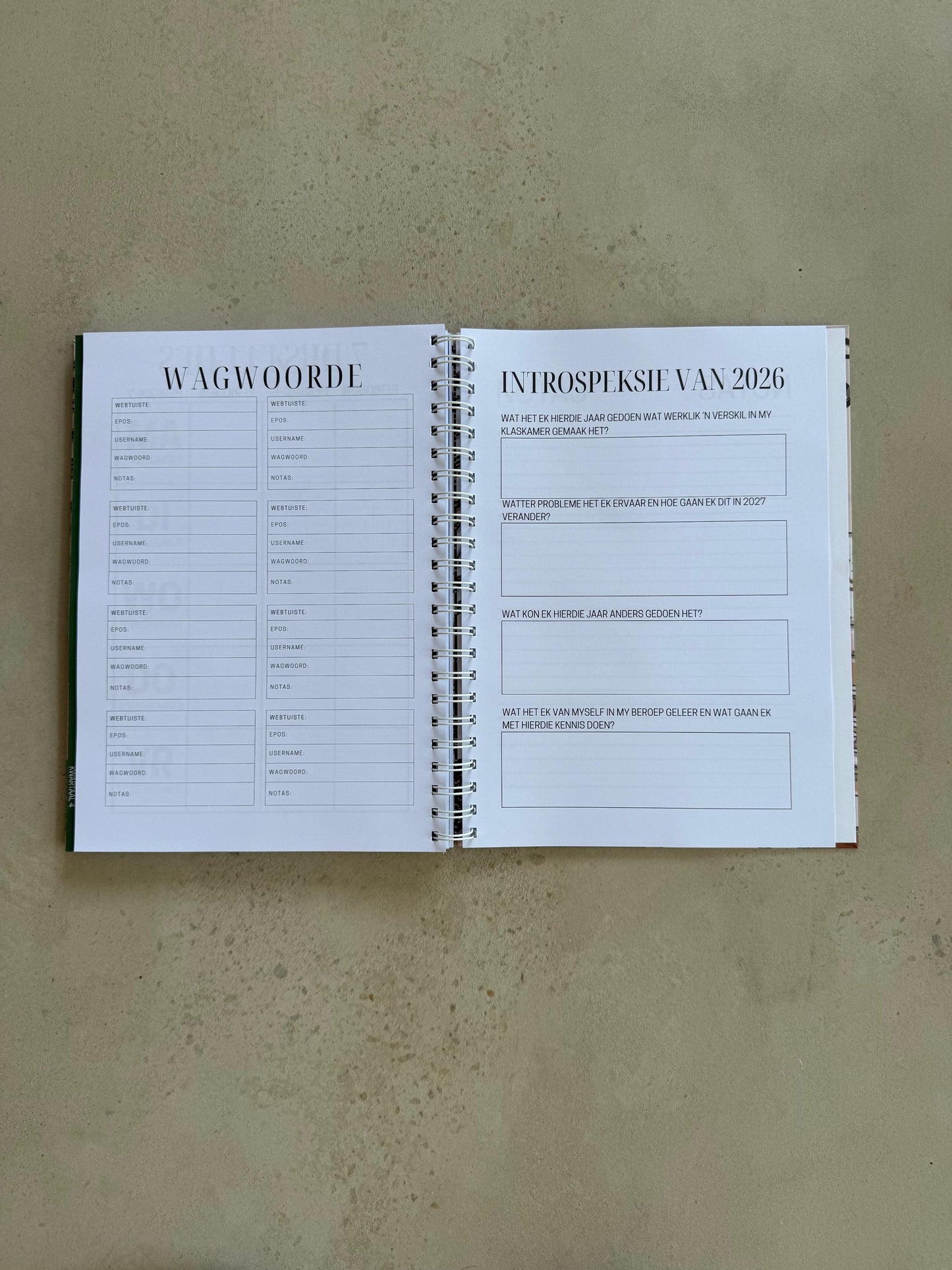 Onderwyser Beplanner 2026 - A4